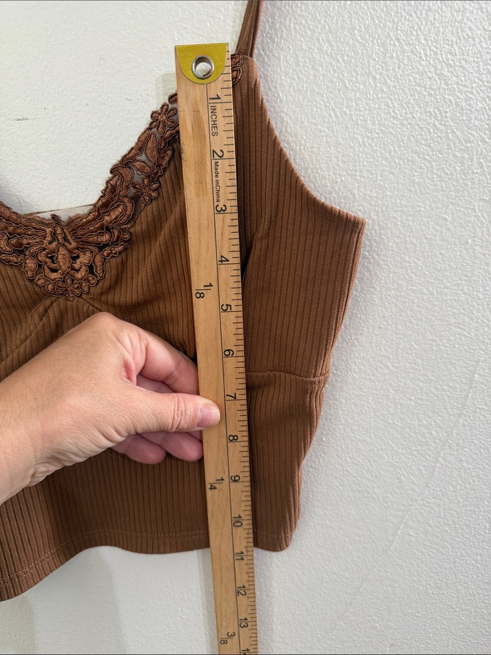Altar'd State Spaghetti Strap Tank Top Womens Small Brown Lace Y2K - Picture 7 of 7